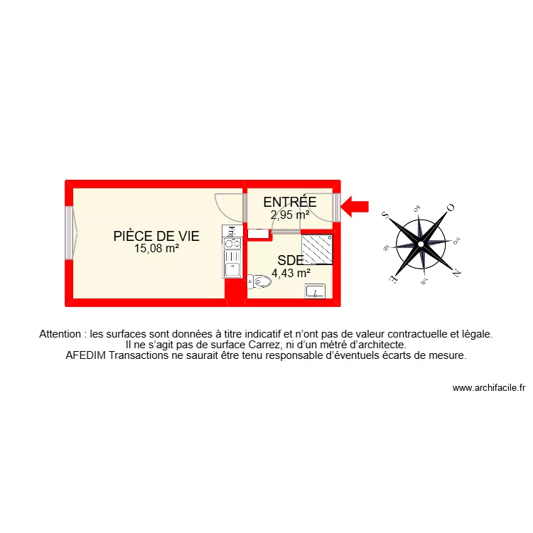 BI 26091. Plan de 5  et 23 m²