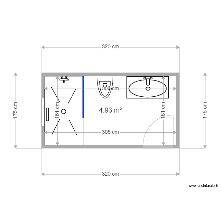 Brunel aiguilhe. Plan de 2 pièces et 10 m2