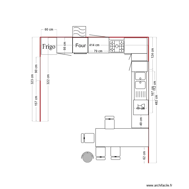 Cuisine 2024 avril. Plan de 