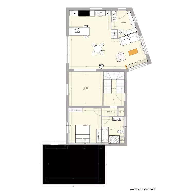 Troisgots plan Archi V2+cuisine+sb. Plan de 