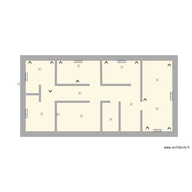 le tableur. Plan de 1 pièce et 34 m2