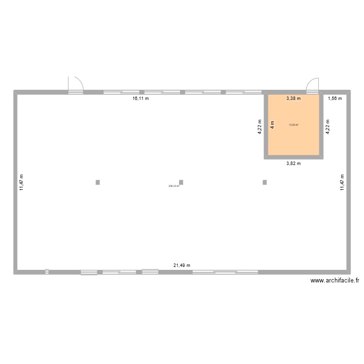 RDC Acrotecna - Almacia v1 isolé. Plan de 2 pièces et 244 m2