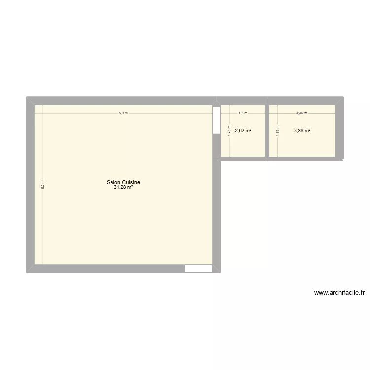 Croissy. Plan de 3  et 38 m²