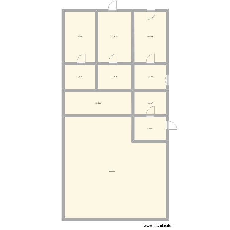 grange 1. Plan de 10 pièces et 185 m2