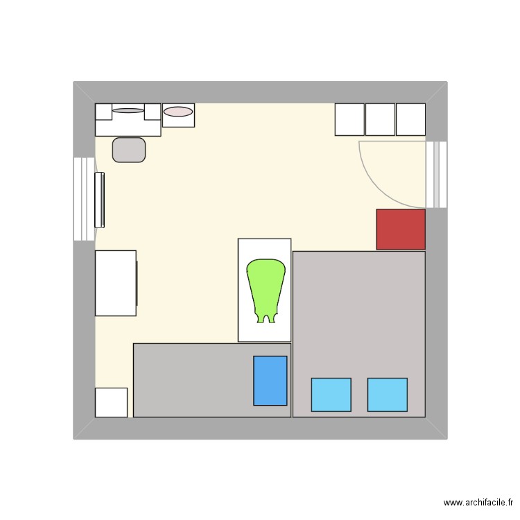 chambre Maïté 2. Plan de 1 pièce et 15 m2
