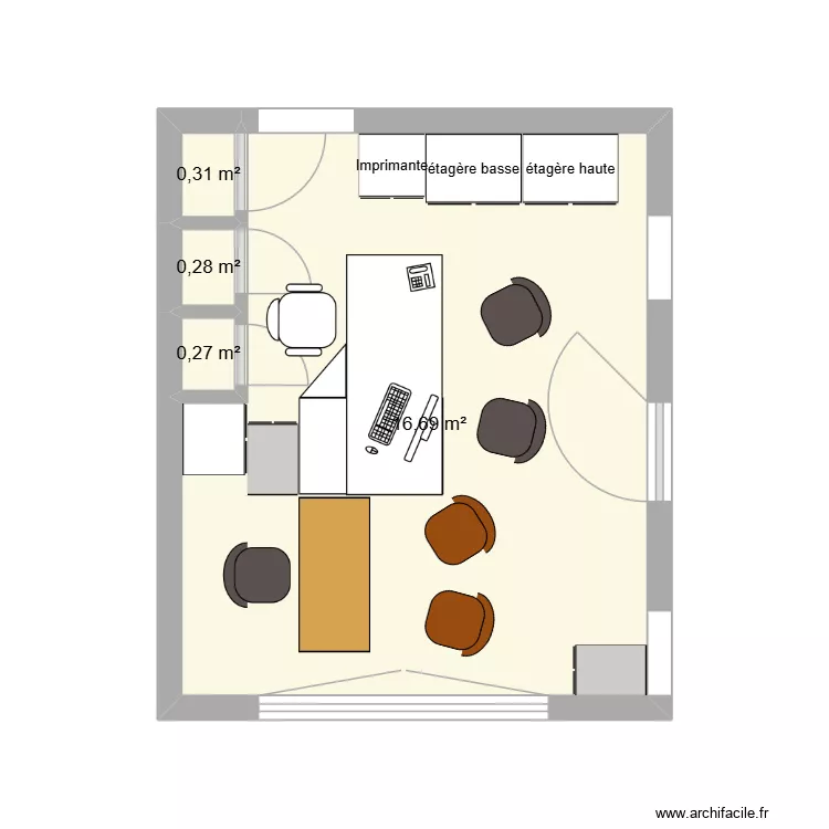 Bureau / accueil Clairi&egrave;re v3. Plan de 