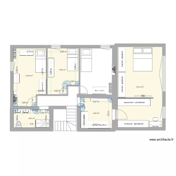 Chambres enfants. Plan de 5 et 58 m² Chambres enfants. Plan de 5 et 58 m²