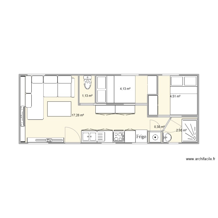 claude 2. Plan de 6 pièces et 30 m2