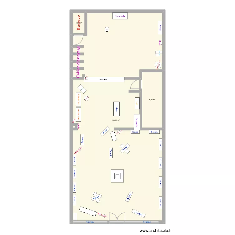 Plan Magasin Anna D. Plan de 3  et 141 m²