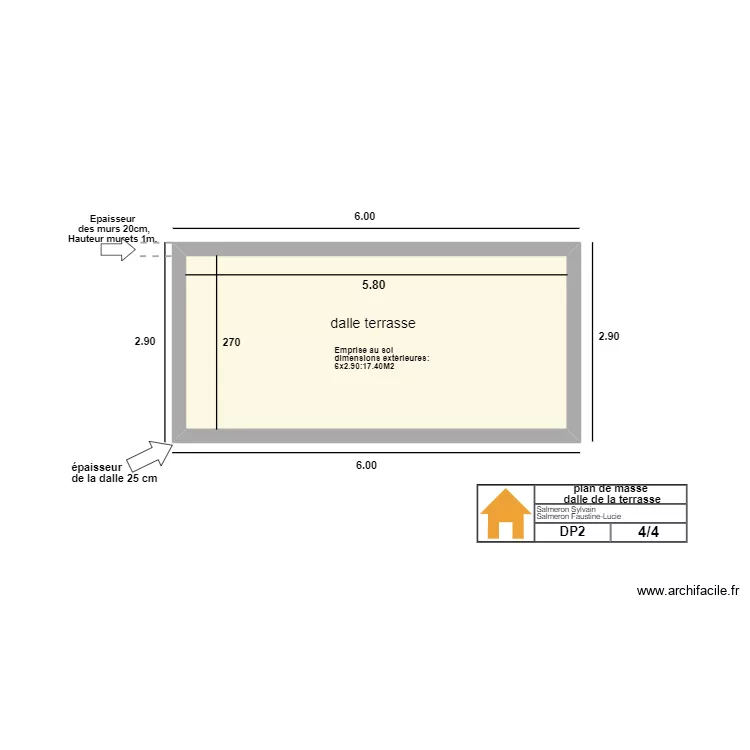 plan sans pergola. Plan de 
