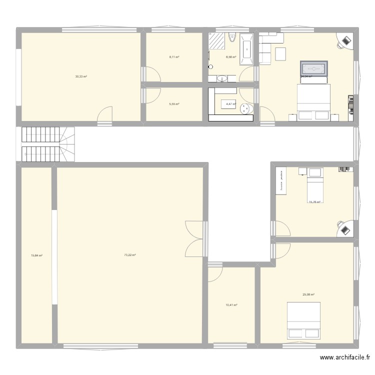 Chambre 1. Plan de 11 pièces et 220 m2