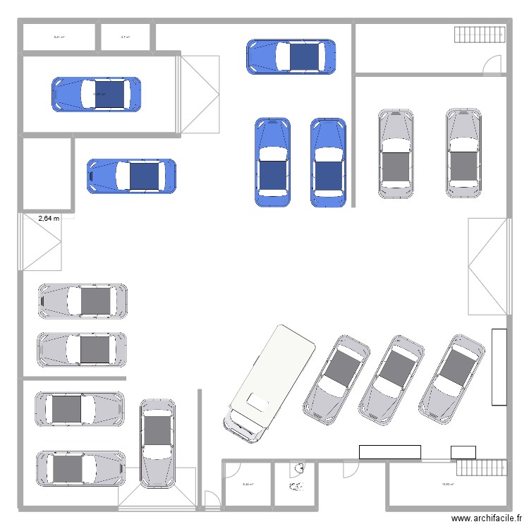 Atelier 4. Plan de 6 pièces et 65 m2