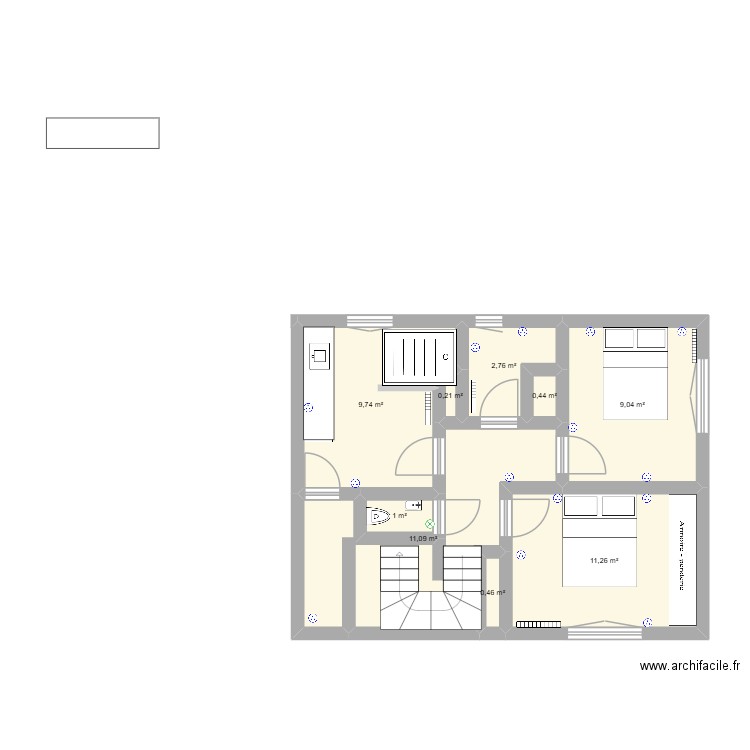 1ER. Plan de 9 pièces et 46 m2
