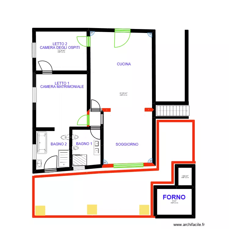San vito solution 2 SDB. Plan de 4  et 69 m²