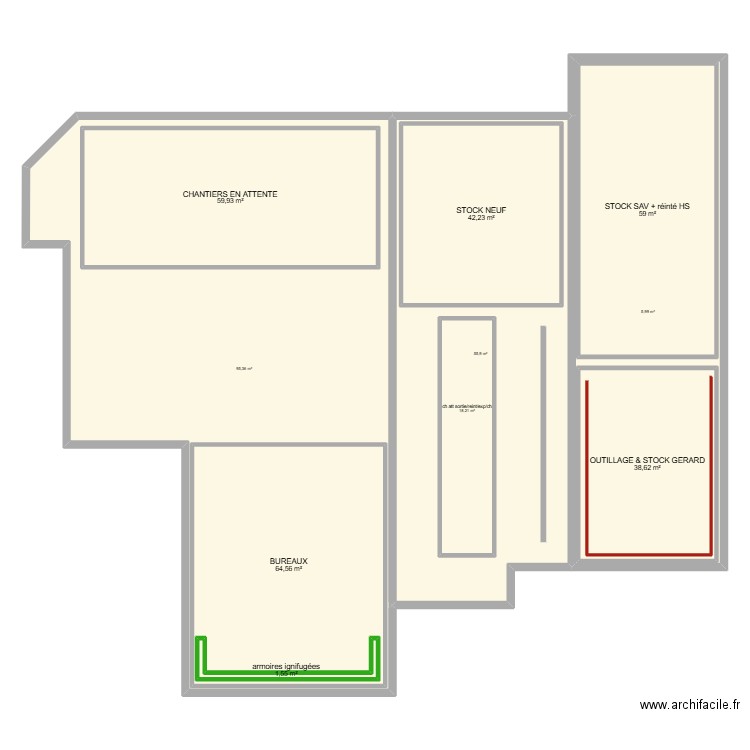 R-1. Plan de 10 pièces et 752 m2