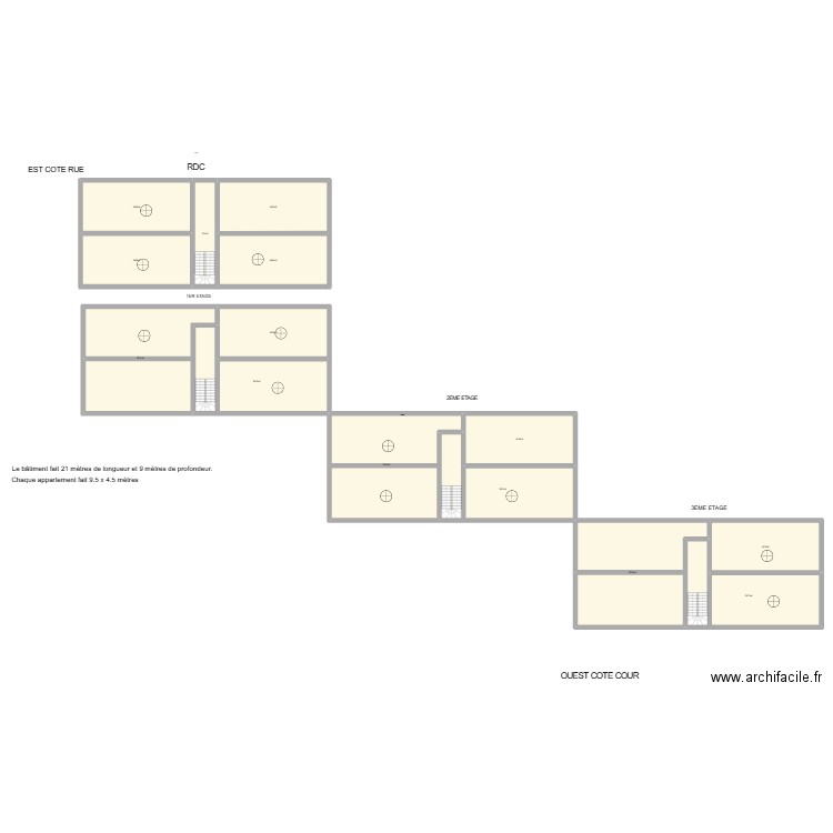 GRASSER. Plan de 14 pièces et 734 m2