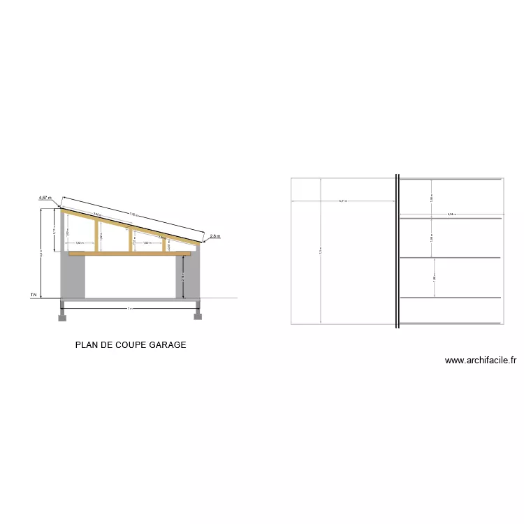 coupe garaga. Plan de coupe garaga. Plan de