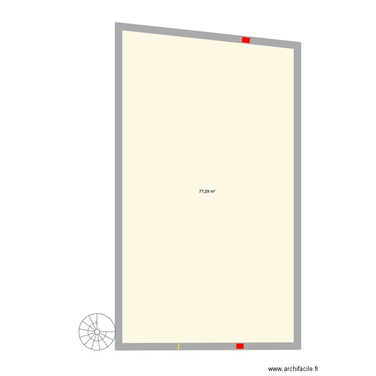 Exposition Consulat Voltaire. Plan de 1 pièce et 77 m2