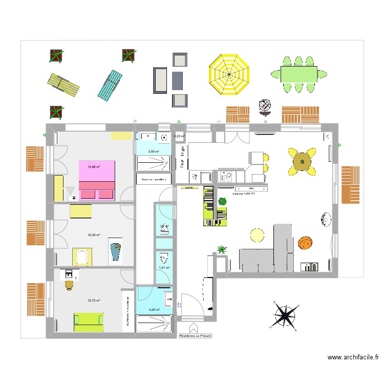 Appart Chamalières . Plan de 8 pièces et 50 m2