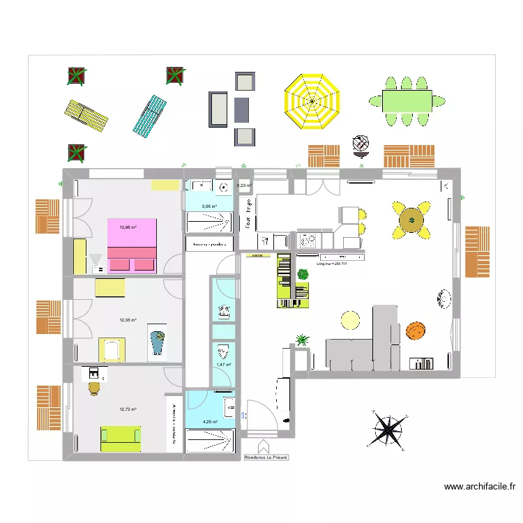 Appart Chamali&egrave;res . Plan de 