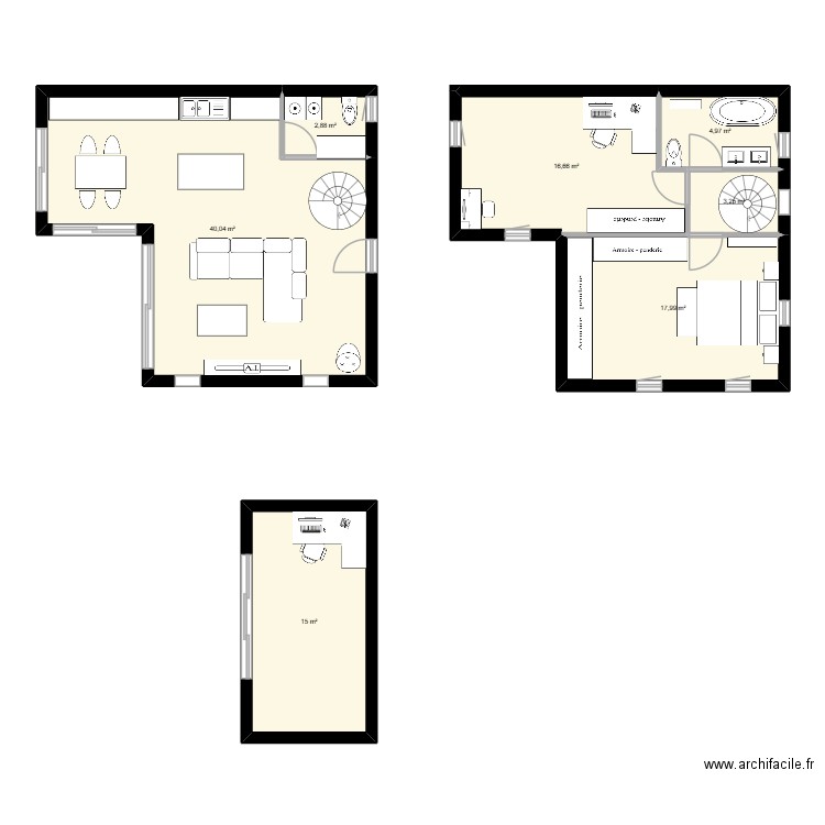 PIOCH-1. Plan de 7 pièces et 101 m2