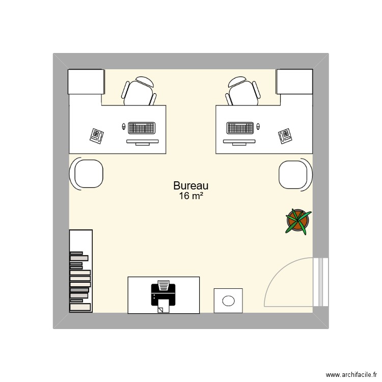 Plan d'amenagement. Plan de 1 pièce et 16 m2