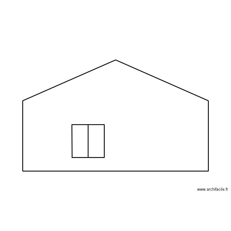 Façade sud. Plan de 2 pièces et 34 m2
