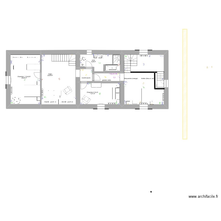 ETAGE v2. Plan de 7 pièces et 97 m2