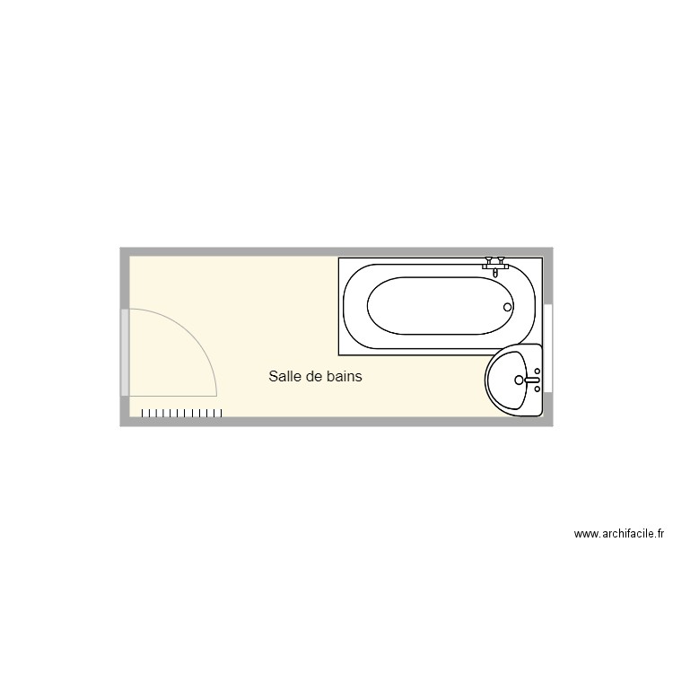 plan avant travaux dessites. Plan de 1 pièce et 4 m2