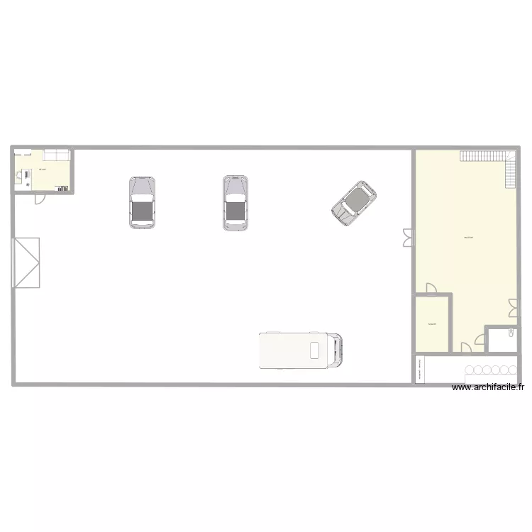 GARAGE. Plan de 3  et 142 m²