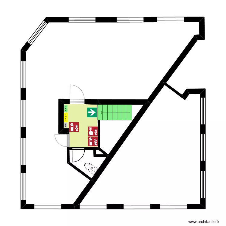 Descartes B 2EME. Plan de 3 pièces et 75 m²