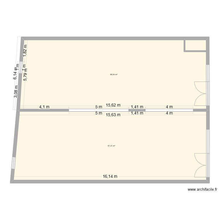 KOC. Plan de 2 pièces et 180 m2