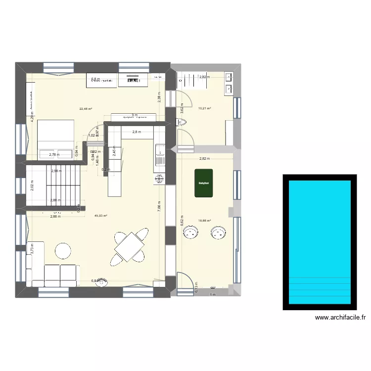 Maison Projet. Plan de 12  et 162 m²