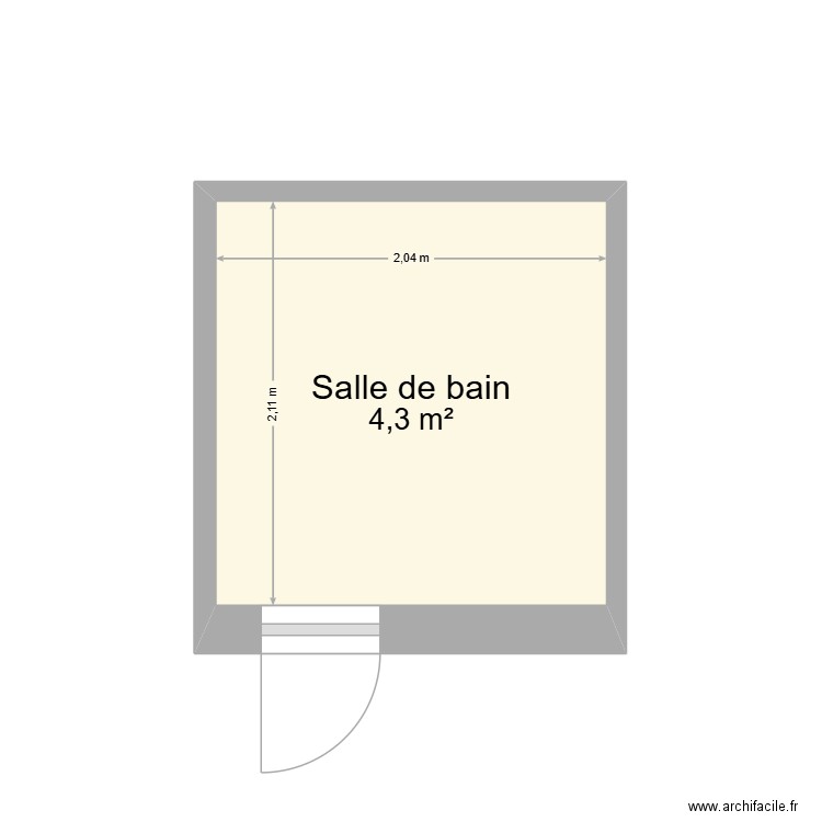 SdB1. Plan de 1 pièce et 4 m2