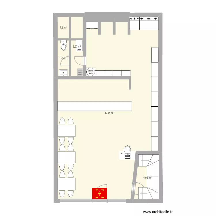 Les Tr&eacute;sors Pets acceuil. Plan de 5  et 79 m²