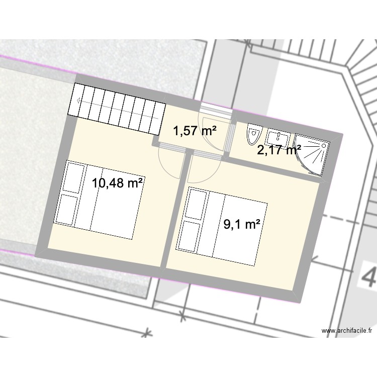 ensues v10. Plan de 6 pièces et 81 m2