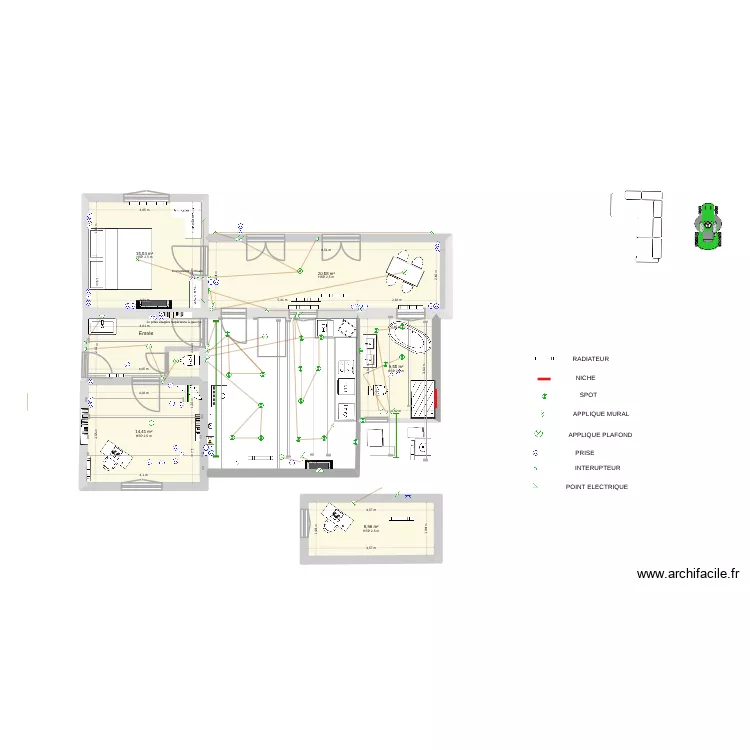 Plan &Eacute;lectrique Presbyt&egrave;re 17JAN2026. Plan de 6 pièces et 78 m²