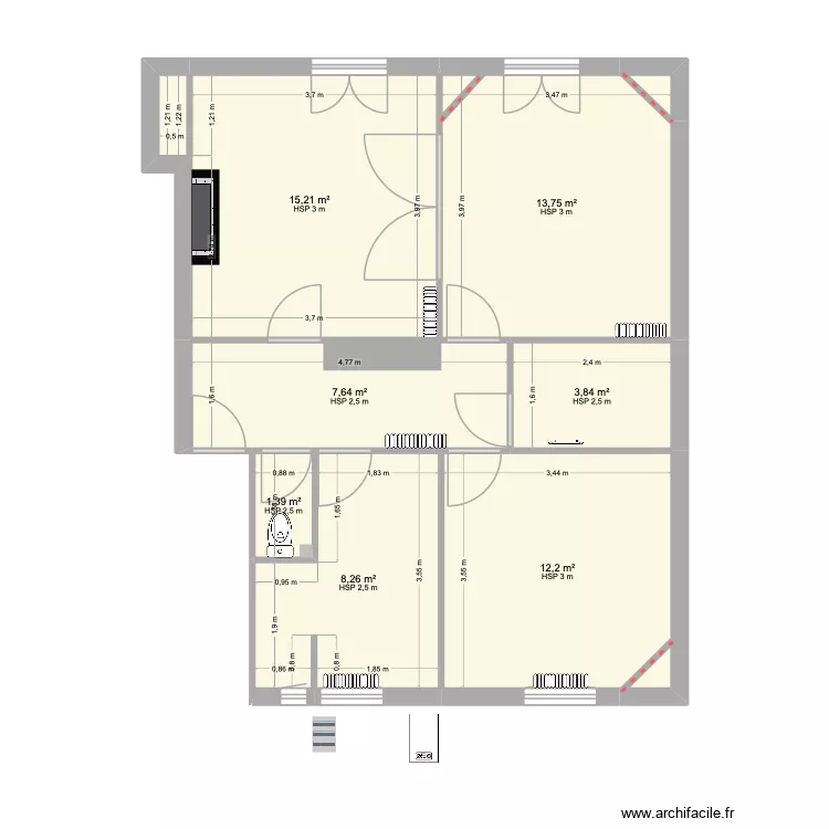Appart M&C. Plan de 7 et 62 m² Appart M&C. Plan de 7 et 62 m²