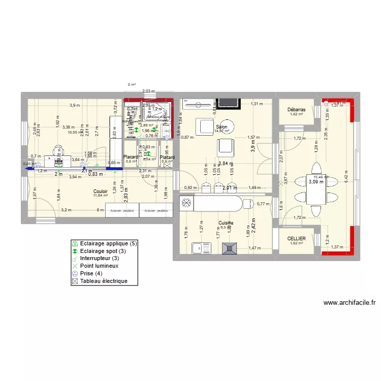 CABRERA RDC implantation &eacute;lectrique. Plan de 
