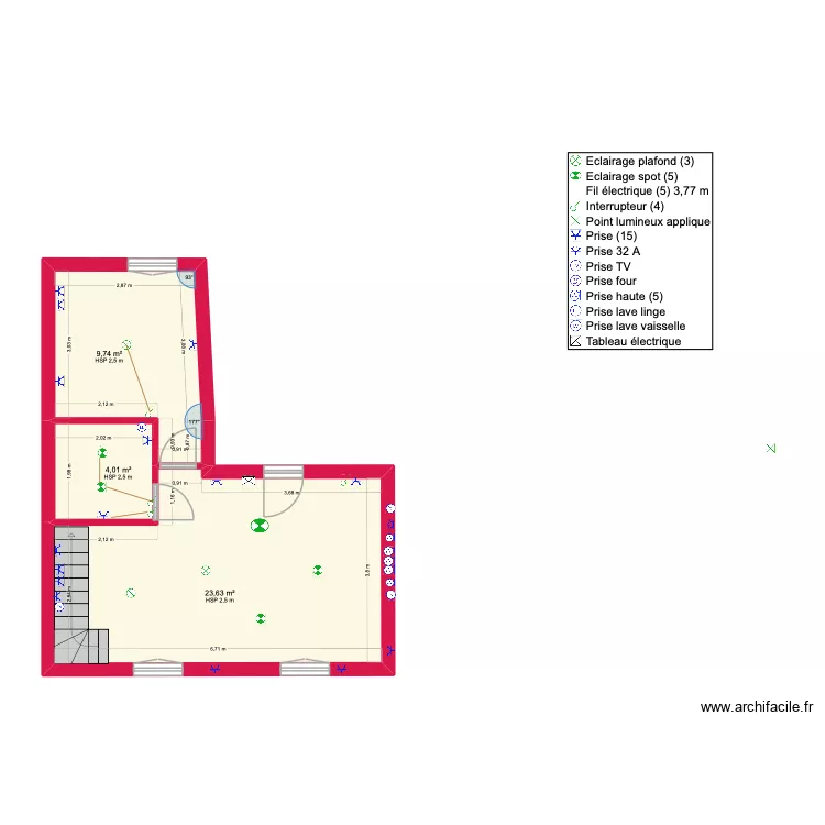 RDC elec. Plan de 3 et 37 m² RDC elec. Plan de 3 et 37 m²