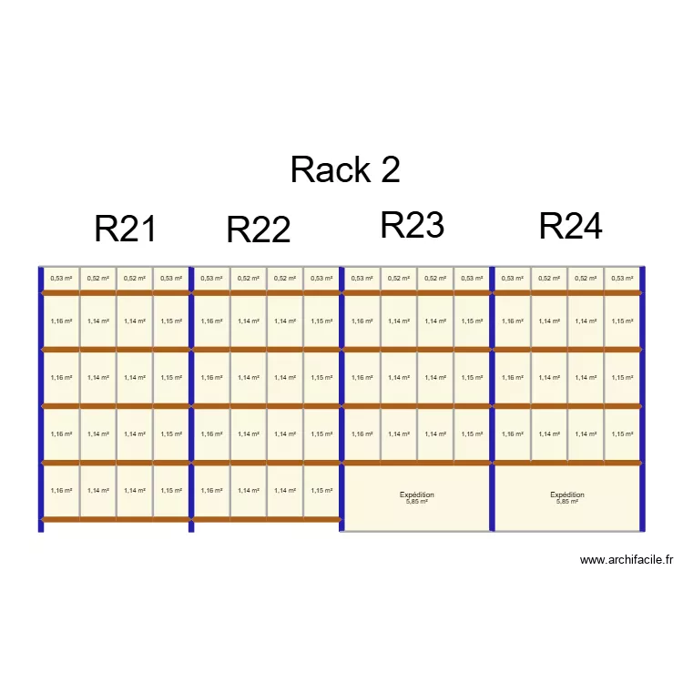 Rack R2. Plan de 74 et 84 m² Rack R2. Plan de 74 et 84 m²