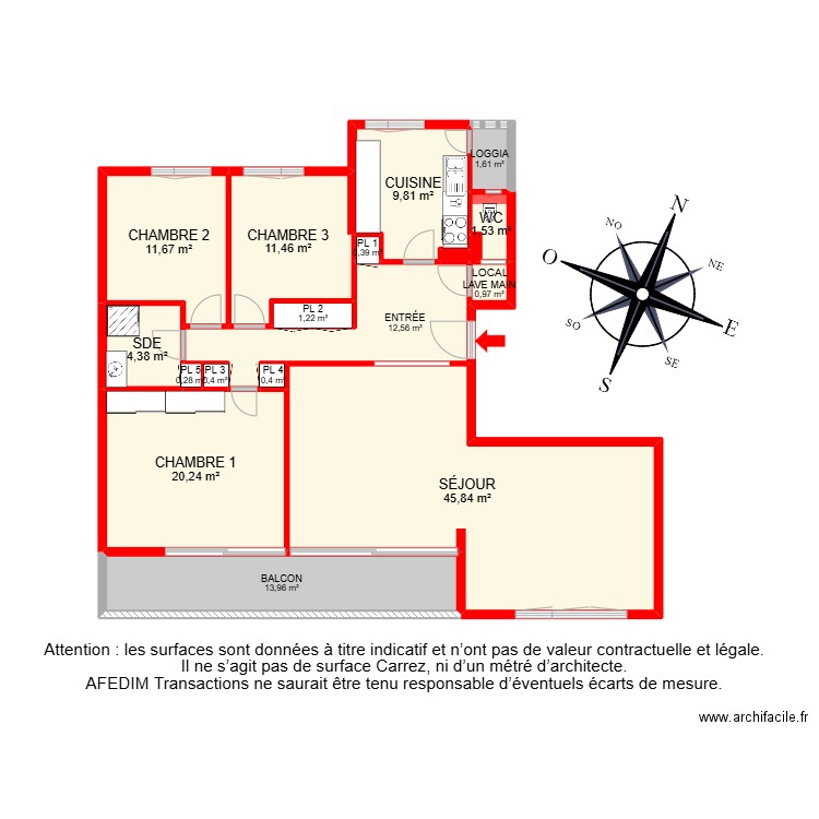 BI 20896. Plan de 20 pièces et 140 m2