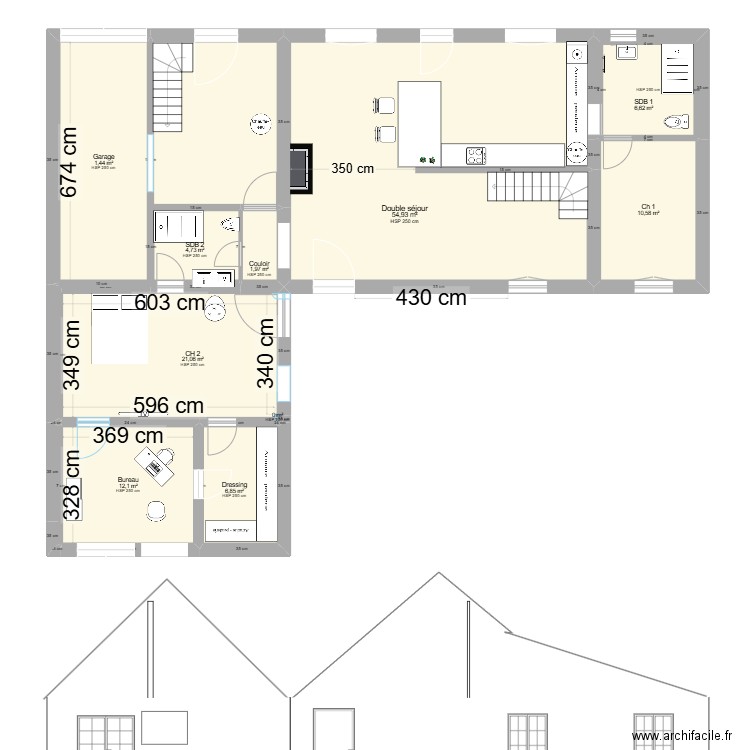 fini  1 ETOILE. Plan de 12 pièces et 143 m2