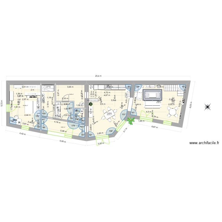 Version2026 aménagements. Plan de 11 pièces et 158 m2