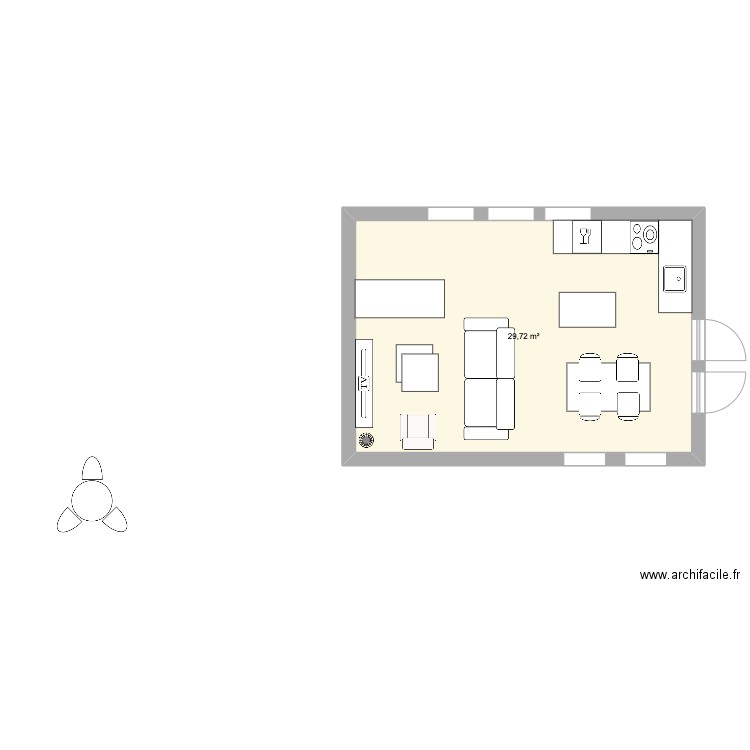 plan arras 1. Plan de 1 pièce et 30 m2