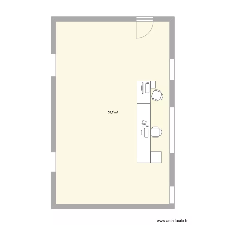 Accueil. Plan de 1 Pièce et 59 m² Accueil. Plan de 1 Pièce et 59 m²