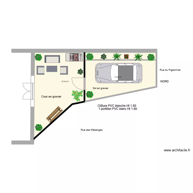clôture PVC. Plan de 2 et 45 m² clôture PVC. Plan de 2 et 45 m²