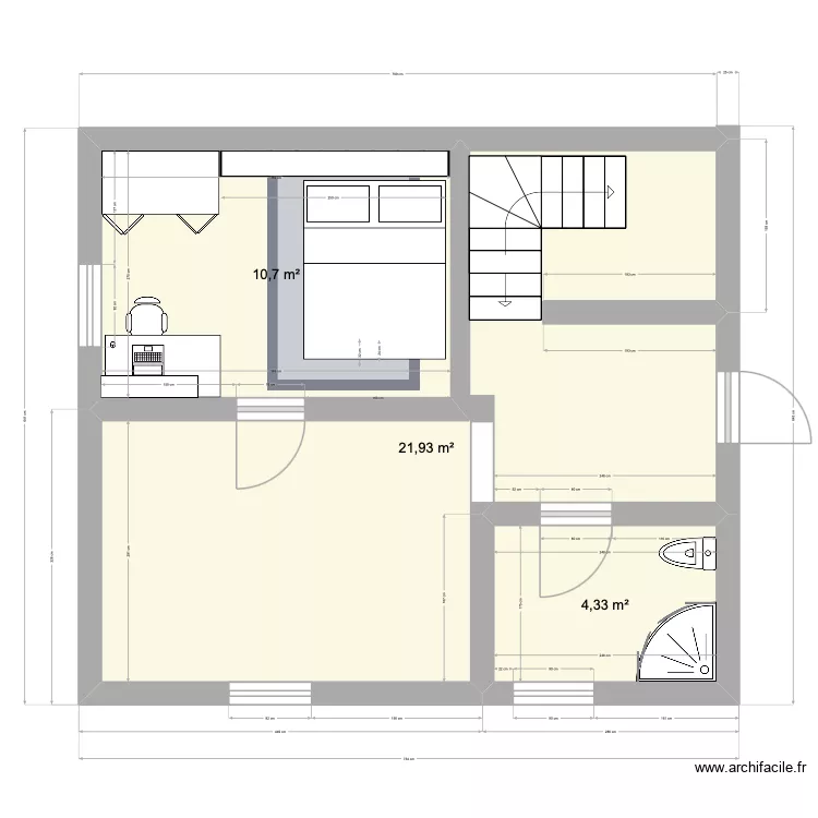 Oxford Sous sol. Plan de 3  et 37 m²