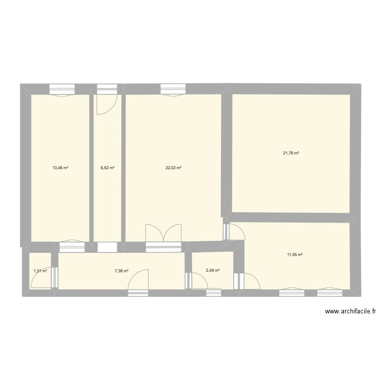Aubouille 7. Plan de 8 pièces et 87 m2