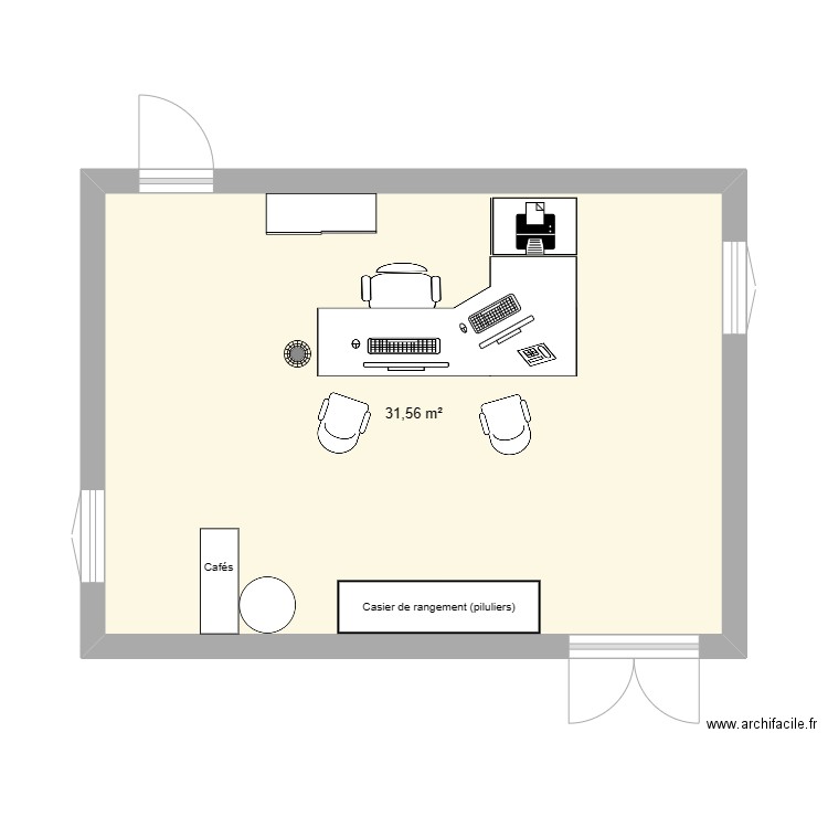 Cabinet IFL. Plan de 1 pièce et 32 m2